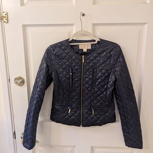 Michael Kors Navy Quilted Puffer Jacket